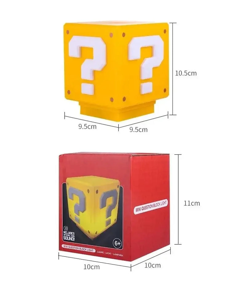 HOT 10Cm Super Mario Bros Figure LED Question Mark Brick Night Light USB Charging Anime Desk Lamp Statue Decorative Kids Gifts