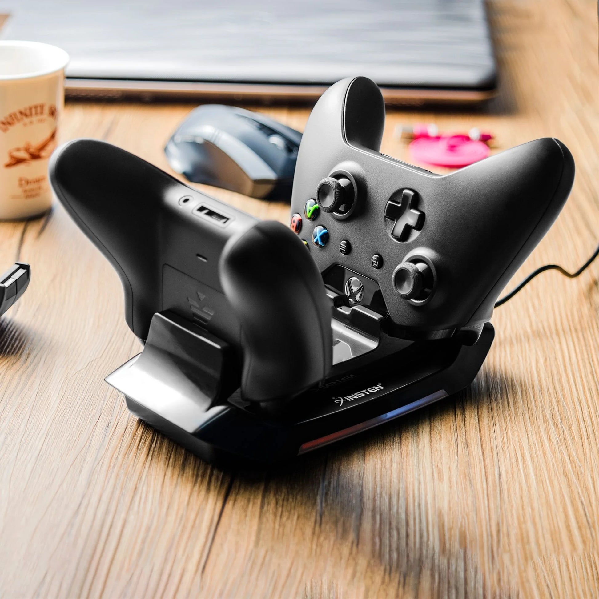 Xbox One Controller Charging Station Stand with 2 Rechargeable Battery Pack Charger Dock and USB Cable for Xbox One / Xbox One S / One Elite / Xbox One X