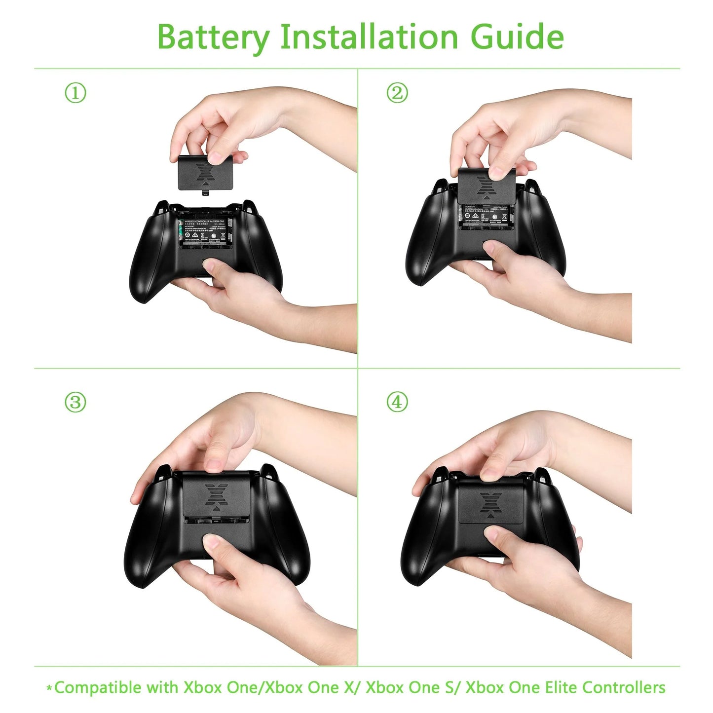 Xbox One Controller Charging Station Stand with 2 Rechargeable Battery Pack Charger Dock and USB Cable for Xbox One / Xbox One S / One Elite / Xbox One X