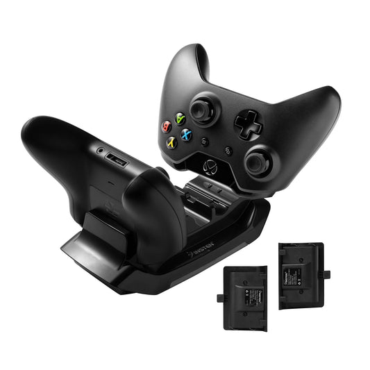 Xbox One Controller Charging Station Stand with 2 Rechargeable Battery Pack Charger Dock and USB Cable for Xbox One / Xbox One S / One Elite / Xbox One X