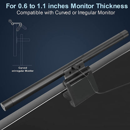 Computer Monitor Light Bar Screen Lamp: USB Powered LED Monitor Lamp with Stepless Dimming & Hue Adjustment & Memory Function & No Screen Glare for Desktop Office Home Work (Rotating Button Control)