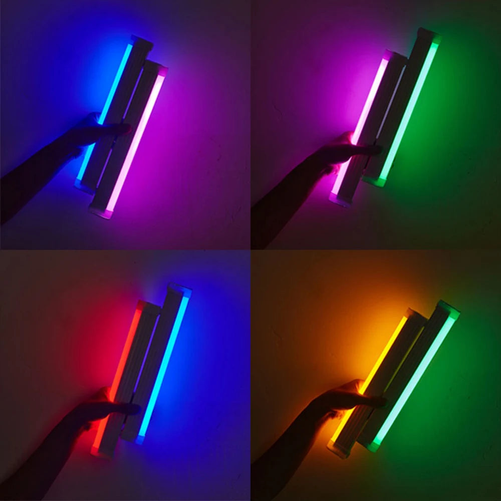 RGB LED Photography Lighting Portable Wand Handheld LED Video Light USB Rechargeable with Remote Control Adjustable Color